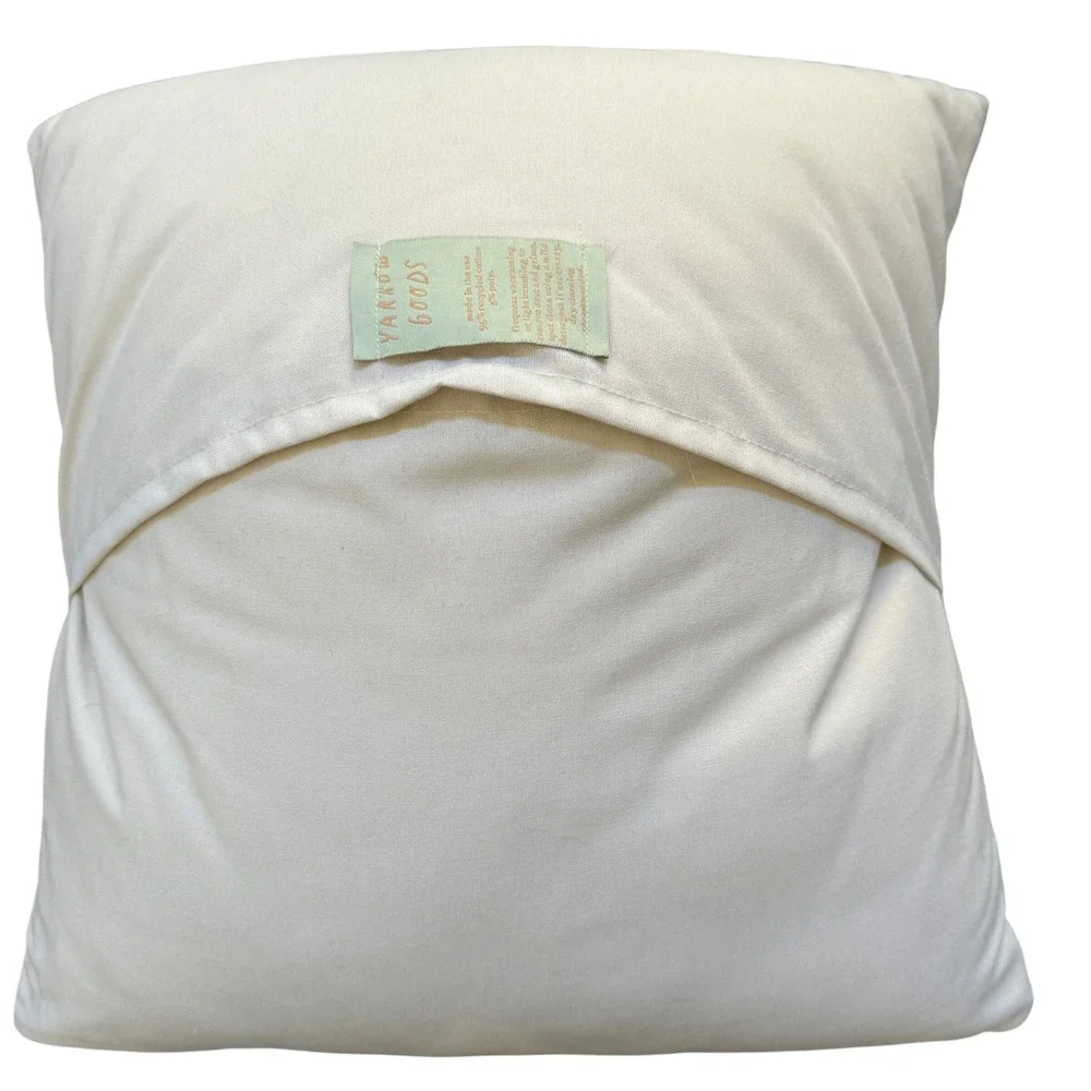 Embroidered Accent Pillow Cat Floral Novelty‎ Print 16x16 Cream Neutral Kitsch